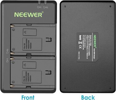Акумулятор NEEWER NP-F750 2x 5600 mAh з USB-зарядним пристроєм, сумісний з Sony NP-F550/570/750/770/930/950/FM55H/FM500H/QM71/QM91/QM71D, NEEWER LED-ліхтарі, монітори, моторні слайдери