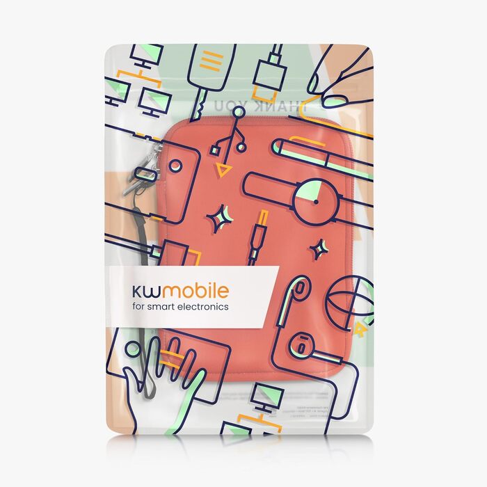 Чохол для eReader kwmobile - Неопренова сумка-чохол, захисний кейс - 17 x 12 x 2 см, внутрішні розміри 6' eReader (6' eReader, помаранчевий)