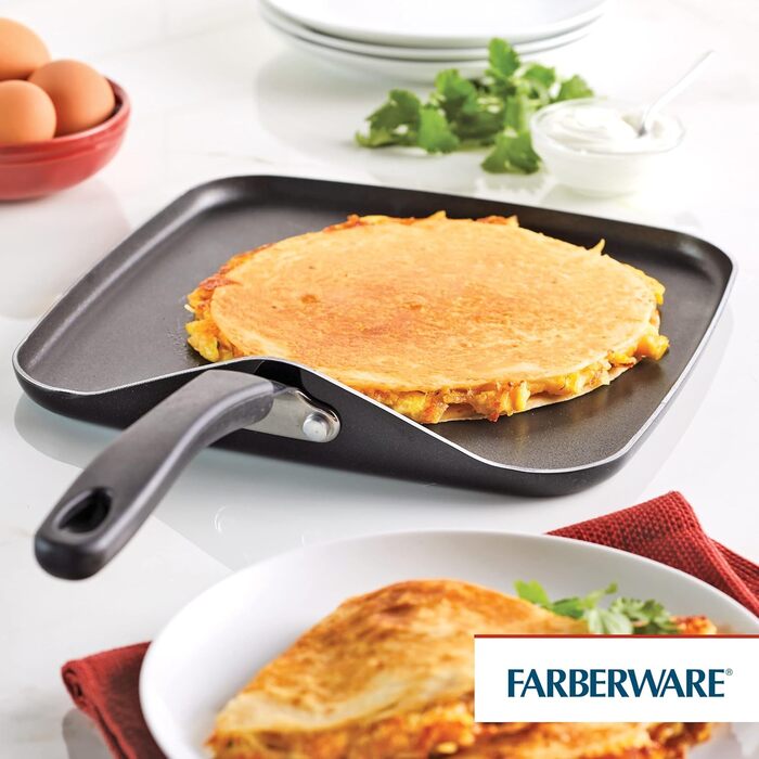 Набір кухонного посуду Farberware Cookstart DiamondMax: 15 предметів (каструлі, сковороди, форма для випічки, інструменти), антипригарне покриття, чорний, гриль-пательня 27.9 см, придатний для миття в посудомийній машині