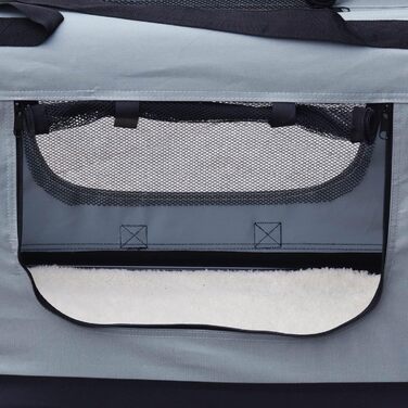 Складана переносна переносна коробка для собак та котів Fudajo, сіра, розмір S (50x35x35 см)