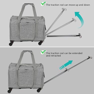 Великий переносний вольєр для котів на колесах, сумка-переноска для котів, 3 в 1 для собак, сумка на плечі, візок для собак, переносний вольєр для тварин, сірий