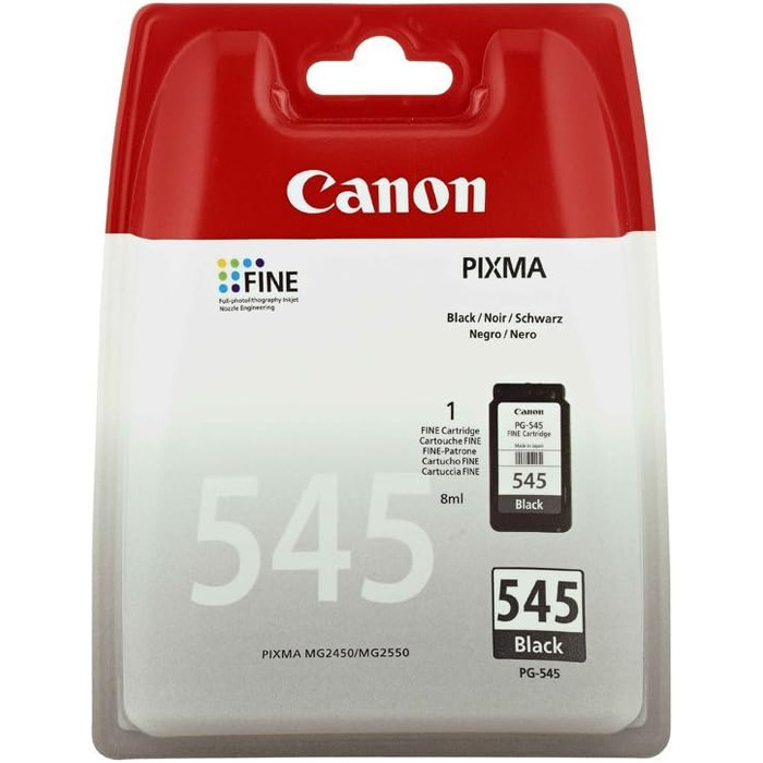Оригінальний чорнильний картридж Canon PG-545 чорний (Standard) для принтерів Canon PIXMA, комплект 2 шт.