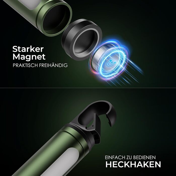 Ліхтарик LED акумуляторний 500000 люмен, 9 режимів, XHP90.2, Zoom, IPX7 водонепроникний, для кемпінгу, походів, надзвичайних ситуацій (зелений)