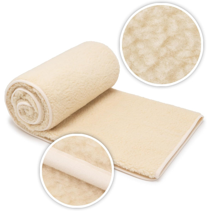 Плед з мериносової вовни, 240x200 см - теплий та м'який плед з 100% мериносової вовни, щільність 500 г/м2, дихаючий матеріал, білий.