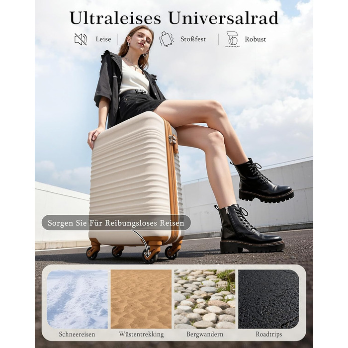 Набір валіз COOLIFE для ручної поклажі (55x35x20cm + 40x25x20cm) з TSA замком та ABS корпусом | 2 шт.