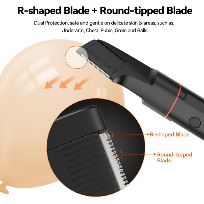 Електричний чоловічий триммер 4-в-1 для тіла, обличчя та інтимної зони (чорний)