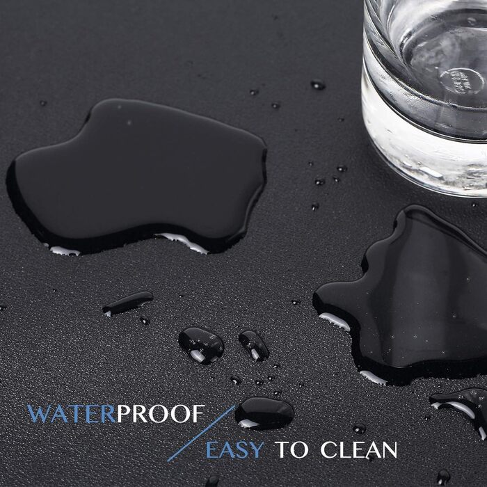 Підкладка на стіл K Knodel, 90x43 см, штучна шкіра, чорна - водонепроникний килимок для ноутбука в офіс