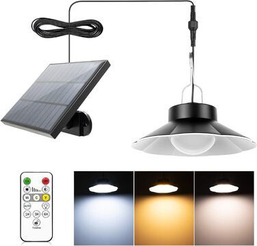 Solar Hanging Lamp, Hanging Solar Lights for Outdoor with Remote Control, 920LM 3 Color Temperature Solar Lamp Outdoor IP65 Waterproof Solar Hanging Lights for Garden, Patio, Balcony, Gazebo