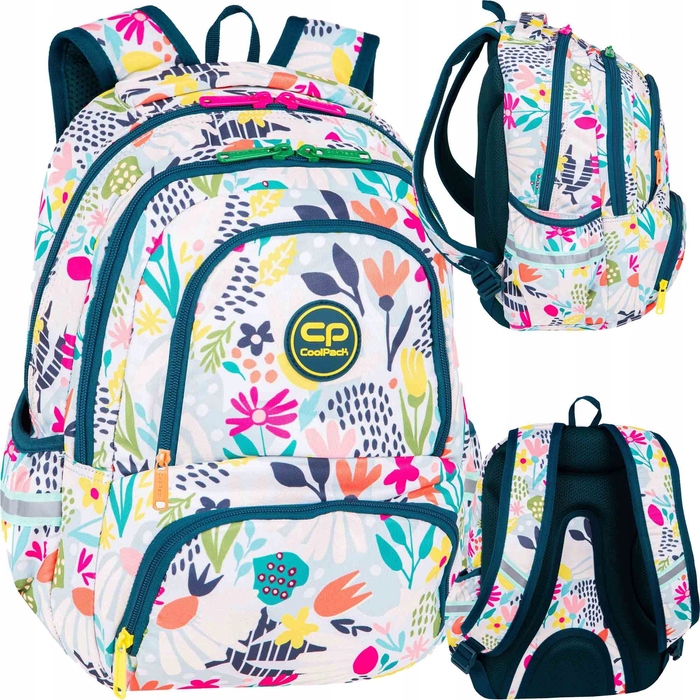 Багатофункціональний шкільний рюкзак CoolPack, білий/багатоколірний, 24 л