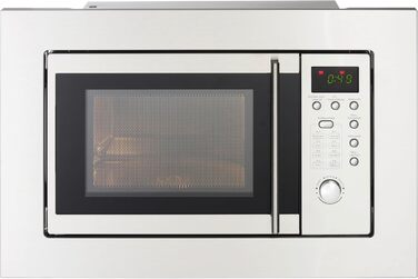 Вбудована мікрохвильова піч PKM MW800-20.8 EB: 20л, 800W, 5 рівнів потужності, 8 програм, нержавіюча сталь, 24.5см обертовий піднос, функція розморожування