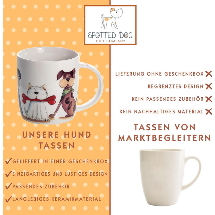 Coffee mugs with dog motifs - ceramic coffee cups - gift for dog owners and dog lovers