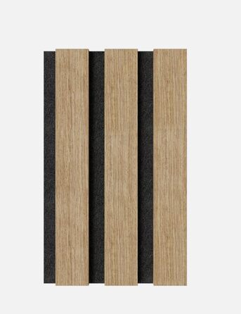 Акустичні панелі Momento Holz 240x50 см - Зроблено в Німеччині - Дуб натуральний - Декоративні панелі для стін - 3D ламелі - Акустичні панелі для стін, 1 шт.