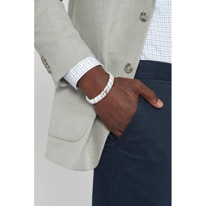 Браслет чоловічий Tommy Hilfiger з нержавіючої сталі з іконкою прапора – срібний або золотий