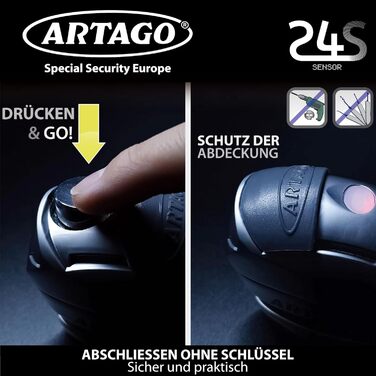 Замок на гальмівний диск Artago 24S.6M з сигналізацією 120 дБ, для мотоцикла, смарт, діаметр 6 мм