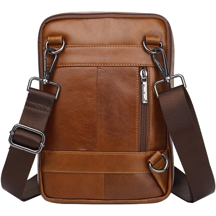 Шкіряна сумка-месенджер через плече Crossbody для чоловіків та жінок, чорна