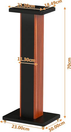 Стійки для колонок Holz Braun Schwarz, 70 см - Преміум підставки для домашнього кінотеатру та студії з прихованою проводкою