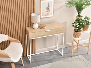 Консольний столик Mebel-Partner, білий матовий, 80 x 76,5 x 28 см
