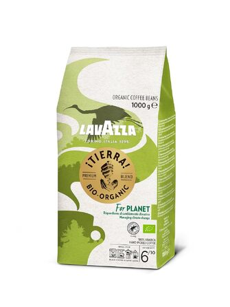 Кава в зернах Lavazza Tierra For Planet, 100% органічна арабіка, легкого обсмаження для еспресомашини, м'який фруктово-квітковий смак, 1 кг