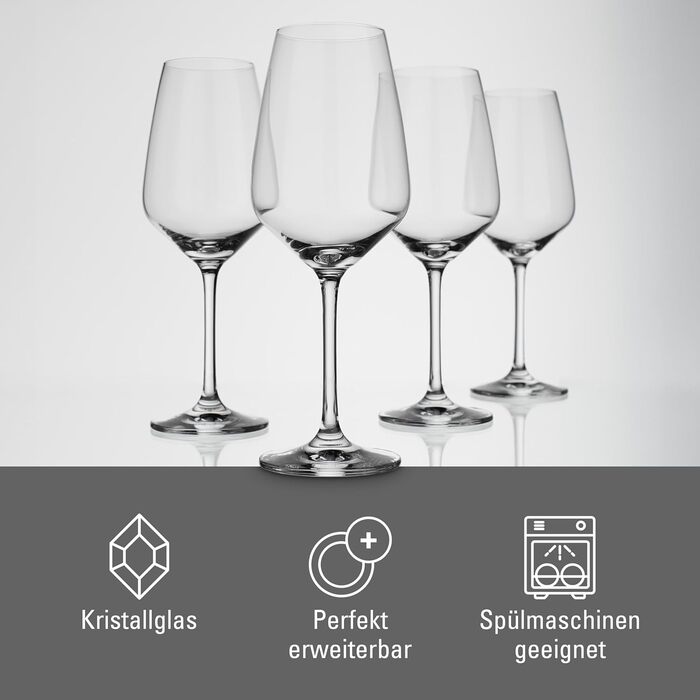 Набір келихів для білого вина Villeroy & Boch vivo by Group Voice Basic, 4 шт., 356 мл, кришталеве скло, придатні для миття в посудомийній машині