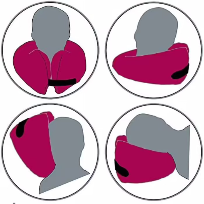 SANDINI TravelFix Regular Size – Microfiber – Premium Travel Pillow Made in EU / Neck Pillow with Ergonomic Support – Free Carrying Bag with Attachment Clip