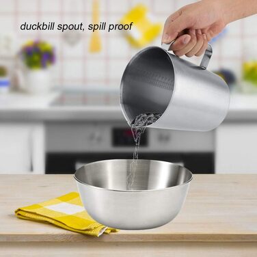 2000 ml Stainless Steel Measuring Cup, Measuring Pitcher with Handle for Latte Art Espresso Machines