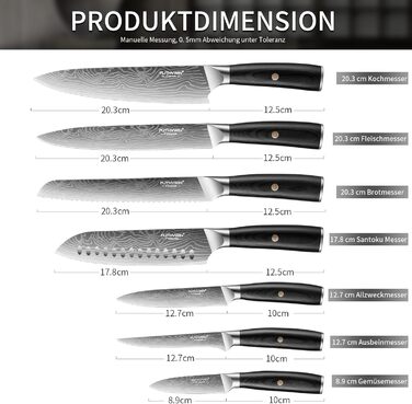 Набір кухонних ножів FUTHVWIN 7 предметів: професійний набір з японської високоякісної сталі з ергономічною ручкою, у подарунковій коробці