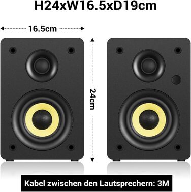 Sanyun SW208 Активні Bluetooth 5.0 Регулярні Динаміки 3' - 60W, Коробка з вуглецевого волокна, Вбудований 24-бітний ЦАП, Динамічний 3D-Surround Sound - 2.0 Комп'ютерні Динаміки для ПК (Пара, ) 3' (SW206 Червоний, 4')