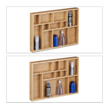 Relaxdays Bamboo Drawer Insert, Adjustable