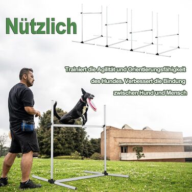 Набір для аджиліті для собак Grün 4X: набір шлагбаумів, регульована висота, 104x70x101 см