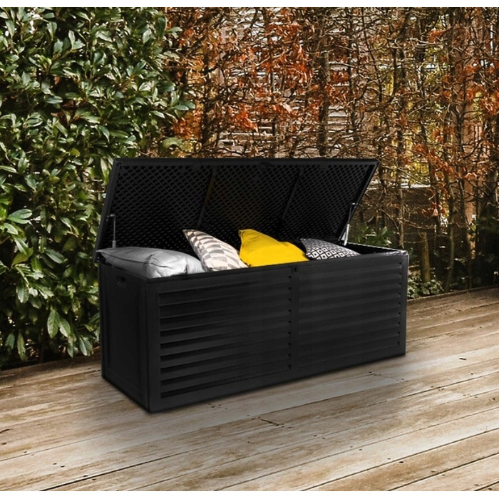 Садова скриня GRINDI IN THE GARDEN, пластик, 390 л, чорна