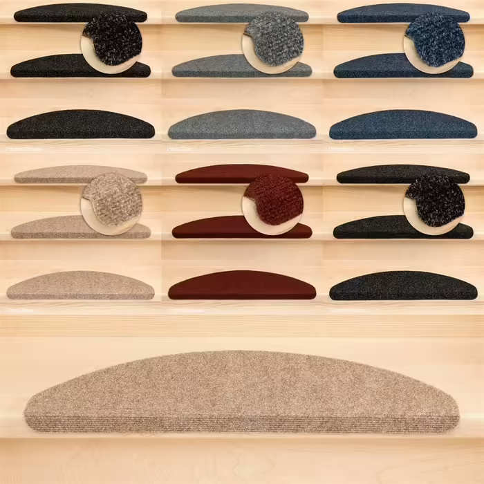 Kettelservice-Metzker Stair Treads Ramon® MW Half-Round Anthracite 15-Piece Value Set