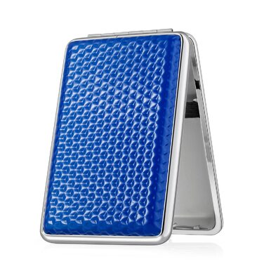 Чохол для сигарет з PU шкіри на 14 сигарет - чорний, срібний, червоний, синій (з подарунковою коробкою)