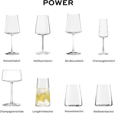 Stölzle Lausitz Long Drink Glasses Power 6-Piece Set 460ml – Elegant Highball Cocktail Glasses for Drinks, Water & Juices – High-Quality Long Drink Glasses Made of Crystal Glass – Dishwasher & Shockproof