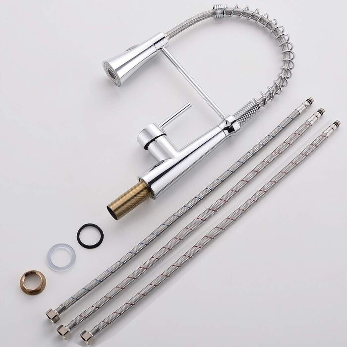 Кухонний змішувач TIMACO з поворотним гусаком 360° з нержавіючої сталі, з покриттям під хром (для низького тиску)