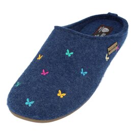 Фетрові домашні тапочки Haflinger Everest Farfalline з вишитими метеликами, 39 EU, колір джинс