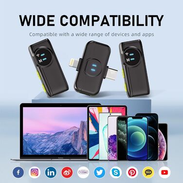 USB-C Беспроводной петличный микрофон 2-в-1 для iPhone, с шумоподавлением KI, мини-микрофон для видеоблогинга, видео, подкастов, интервью, TikTok, YouTube - Черный (2 TX + 1 RX) A5-Basic Black (2 в 1)