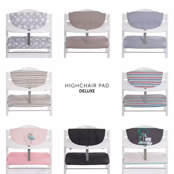 Hauck Disney Seat Cushion Compatible with Alpha+, Beta+ and Arketa Wooden Highchair, Highchair Pad Deluxe, Easy Attachment with Velcro, Machine Washable (Pooh Grey) (Multi-colored Beige)