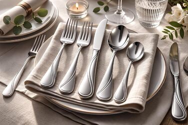 Набір столових приборів SATIN 72 предмети з нержавіючої сталі на 12 осіб (виделки, ложки, ножі) у кейсі