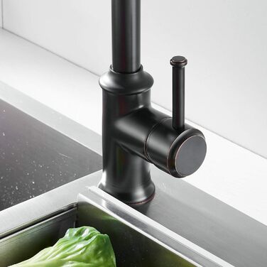 Кухонний змішувач з поворотним виливом 360°, чорний, для кухні