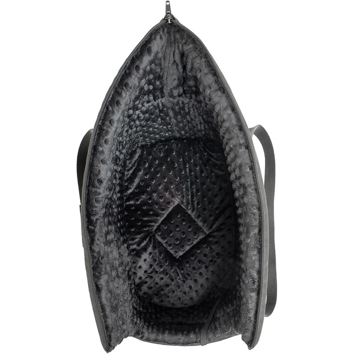 Сумка-переноска для собак та котів | Сумка на плече для тварин з гумкою та карабіном | до 15 кг | Матеріал: еко-замша (Velvet) | Розмір: L (42 x 29 x 33 см) | Чорний колір