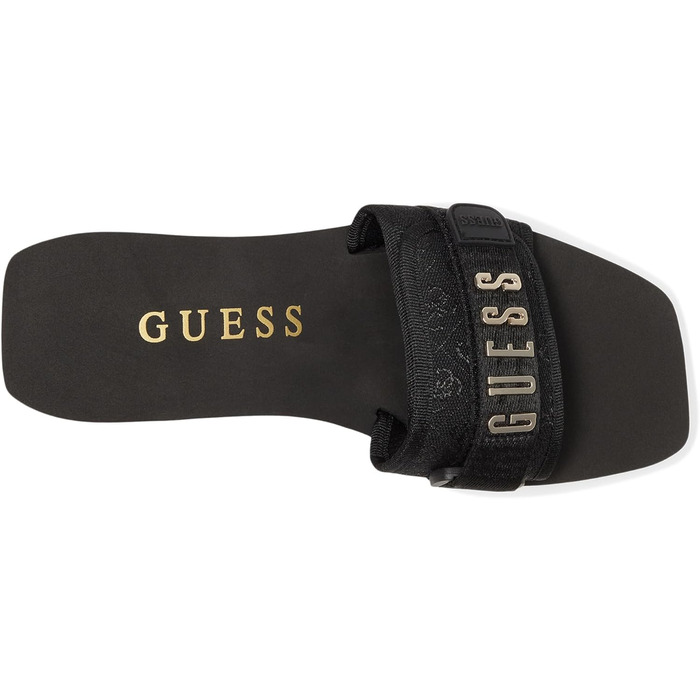 Босоніжки жіночі GUESS Dellean на танкетці, чорні, 42 EU