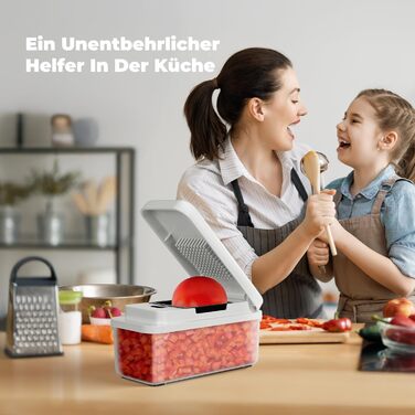 Набір для нарізки овочів 2-в-1: спіралі, кубики, слайси. Нарізник для овочів, фруктів, зелені. Змінні леза для моркви, картоплі, огірка.