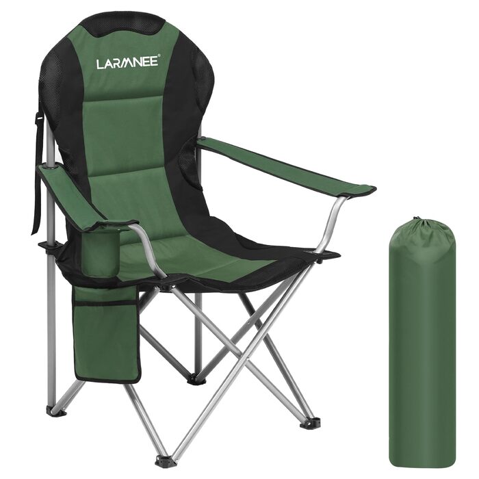 Складний кемпінговий стілець для пікніка, саду та пляжу EBK01LC02 (Зелений + Чорний)
