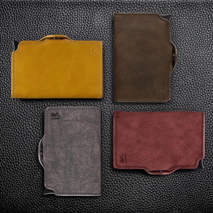 BEWMER Преміум картхолдер для кредитних карток | Смарт-портмоне для жінок та чоловіків з RFID захистом від копіювання | Шкіряне картхолдер-гаманець сірого кольору