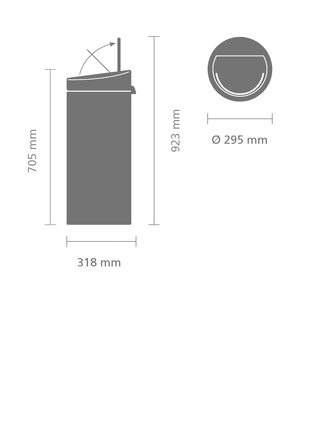 Сміттєвий кошик Brabantia Touch Bin з виймаю одним пластиковим внутрішнім відром