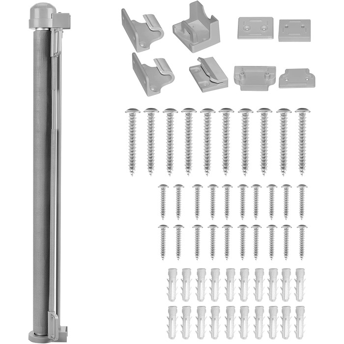 Захист для воріт NAIZY Rollo 0-300см: сітка для дитячих воріт, захист від собак, ролетний тип, сірий, 300см