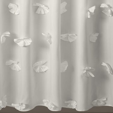 Шторка для душу Lush Decor Riley, 183x183 см, білий/квітковий, з бантиками, романтичний дизайн