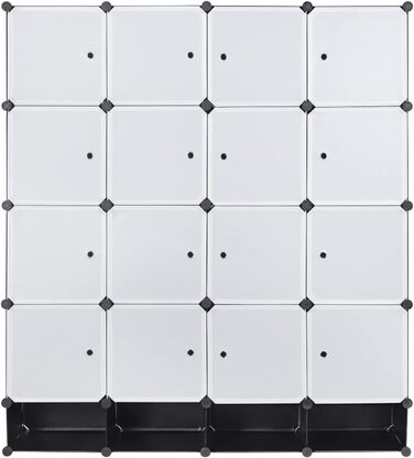 WOLTU Wardrobe/Cloakroom Cabinet with Shelf System/Bookcase/Shoe Rack with 2 Clothes Rails SR0090sw