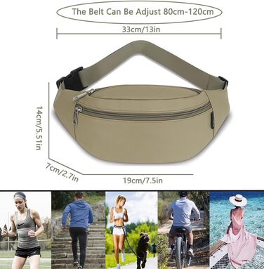 Поясна сумка на пояс для чоловіків та жінок з PU шкіри, спортивна сумка через плече, сумка на стегно для подорожей, піших прогулянок, дресирування собак, активного відпочинку (сірий)