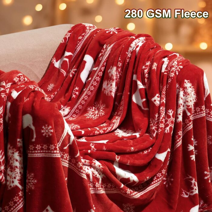 Фланелева ковдра PHF Kuscheldecke 150x200 см - м'яка, тепла, екологічна ковдра для дому, дивана, ліжка, софи. Ковдра-плед з малюнком (олені/дерева)